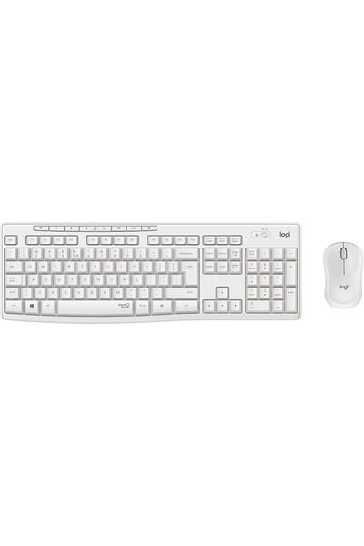 logitech Kit tastatură și mouse wireless MK295 silențios, aspect american, alb-gălbui
