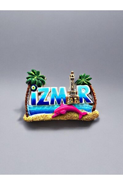 Mundy İZMİR Temalı Kabartmalı Polyester Magnet. 8cm x 5cm.