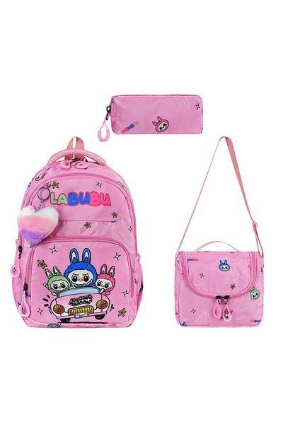 Çanta Sepetim Labubu Primary School Backpack with Nutritional Pen Holder