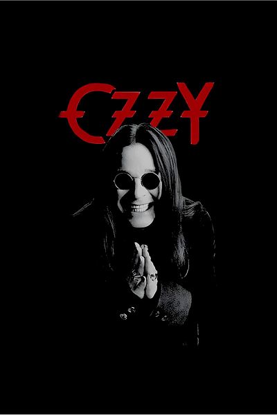 fame-stoned Tricou negru unisex 100% bumbac cu imprimeu Ozzy Osbourne