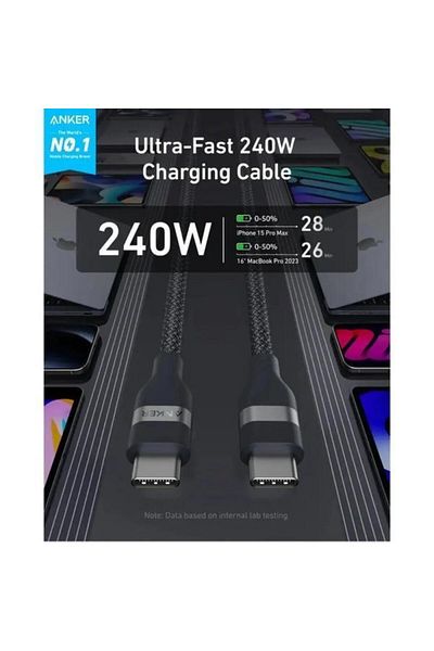 Anker USB-C To USB-C Cable 3ft 240W Upcycled-Braided