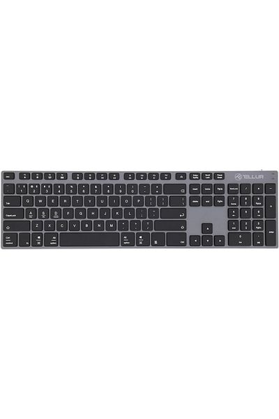 TELLUR Husă pentru tastatură wireless, Bluetooth, USB, aspect american, aluminiu