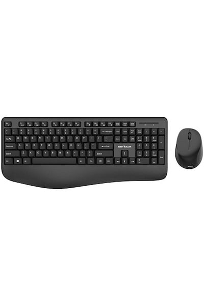 SERIOUX Kit tastatură + mouse wireless Serioux, design ergonomic, negru