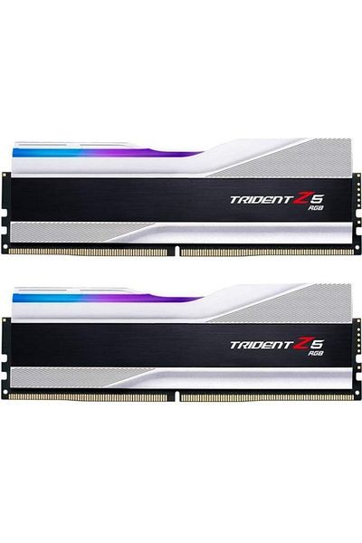 G Skill Kit memorie G.Skill Trident Z5 RGB Silver, 64GB, DDR5, 6000MHz, CL32, cu canale duale