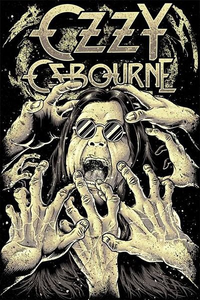fame-stoned Ozzy Osbourne Printed Unisex 100% Cotton Black T-Shirt