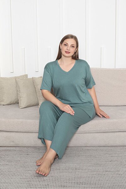 Asel Large Size Lycra Combed Cotton Fabric Side Slit 2-Piece Stylish Tunic Bottom-Top Set