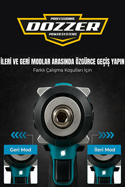DOZZER DZ-TS650 Yüksek Torklu Kömürsüz Motor 2x Akü Full Setli Somun Sıkma Sökme Makinesi