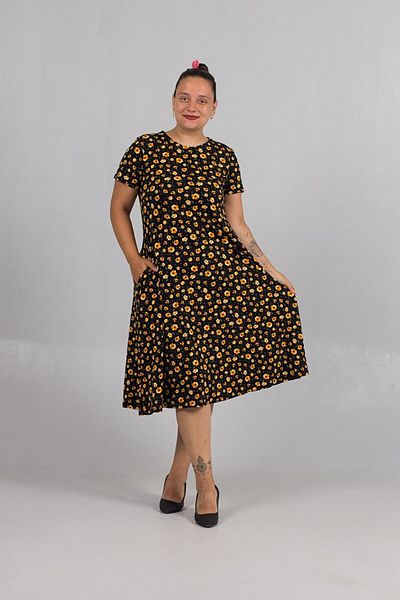 Truva XXL Plus Size Crew Neck Floral Pattern the Place Where Comfort Meets Elegance!