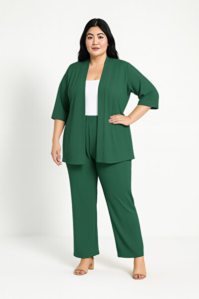Mivoon Double Suit Kimono with Wrinkle Fabric Pants