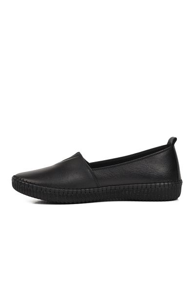 Voyager Black Genuine Leather Anatomical Women Casual Shoes
