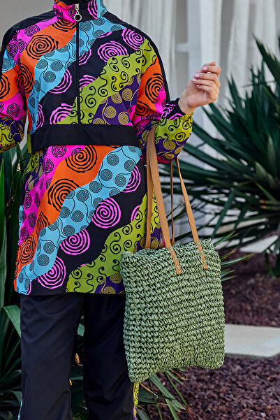 Remsa Mayo Remsa Straw Bag Beach Bag 015 Khaki