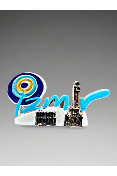 Mundy İZMİR Temalı Kabartmalı Polyester Magnet. 8cm x 5cm.