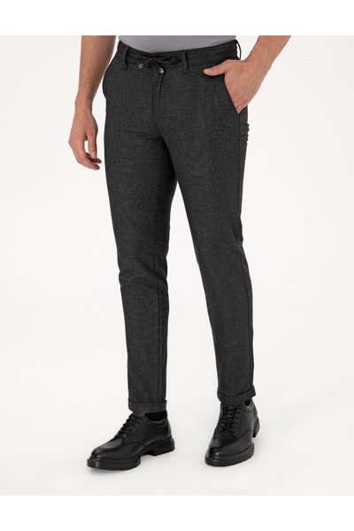 Pierre Cardin Antrasit Slim Fit Kordonlu Kanvas Pantolon 50310829-VR006