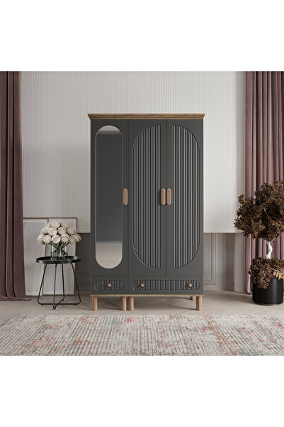 beenal Furkan 3 Kapaklı Gardırop Bohem Dolap 120cm