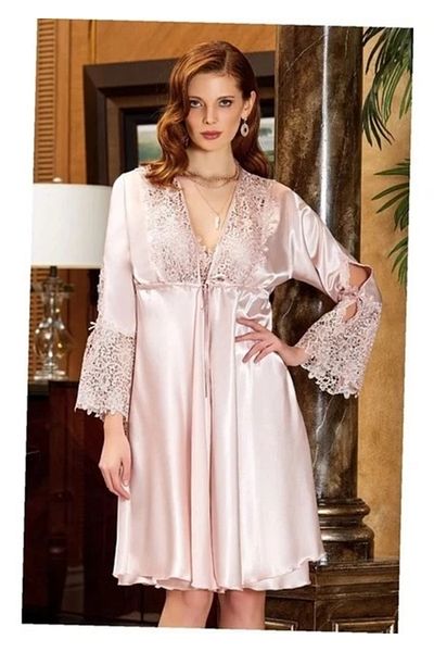 ARONA Larimar jeremi 481 short 6-piece satin nightgown and robe set
