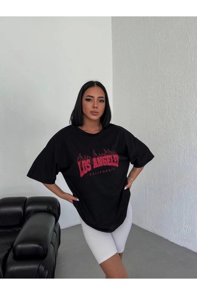 Generic Brand Women's Printed T-Shirt Short Sleeve Crew Neck Ovarsize Comfort...