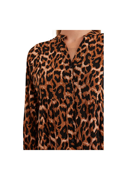 Bigdart Brown Beige Viscose Hijab Dress