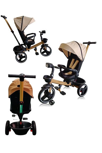 OEM Tricicletă multifuncțională pentru copii, scaun rotativ la 360°, poziție de dormit, pliabilă