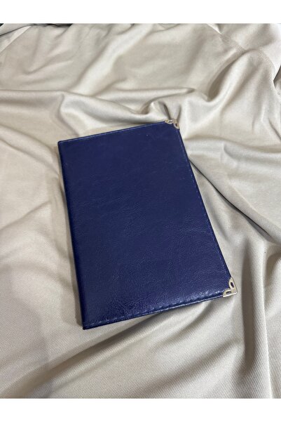 North Lacivert Deri Kapaklı Askeri Tarz Not Defteri