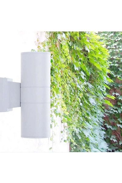 Alessandro DESIGN Exterior Wall Lamp Valeria, 2*GU 10, White, Metal and Glass