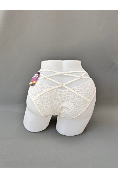 Papatya Stylish and Eye-Catching Panties with Lace on the Back, Transparent C...