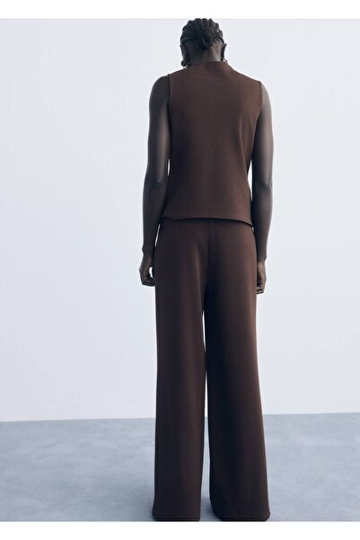 MANGO Woman Beli bağcıklı düz kesim pantolon