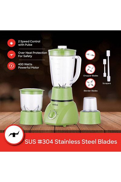 Sanford Sanford 3-in-1 Blender, Mixer, Chopper, Grinding, 1.6L - 400W SF5525BR BS S
