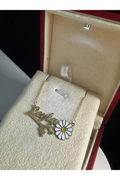 vogutima Kadın Gümüş Kolye - Leyla Yazılı Papatya Isim • Işıklı Kutuda • Sevg...