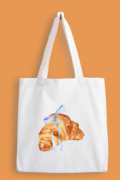 designedfy Croissant Printed Cloth Bag, Tote Bag