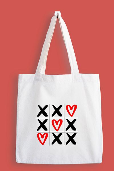 designedfy Heart Xox Printed Cloth Bag, Tote Bag