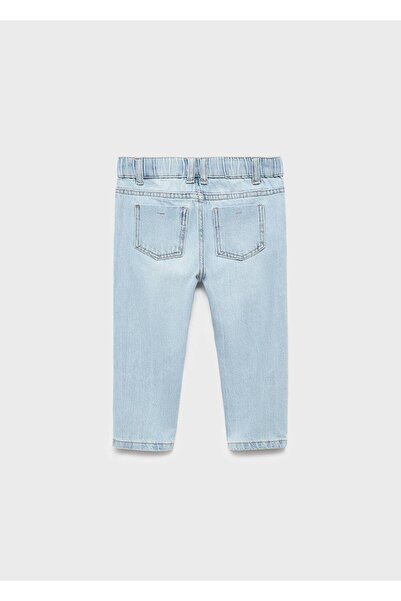 MANGO Baby Düz kesimli pamuklu jean pantolon