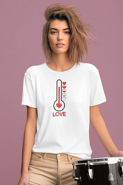 MAGORS Stil-X "I Love You" Printed Crew Neck 100% Cotton Women's Tshirt, White, Black, Red