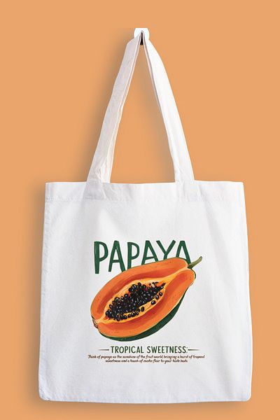 designedfy Papaya Printed Cloth Bag, Tote Bag