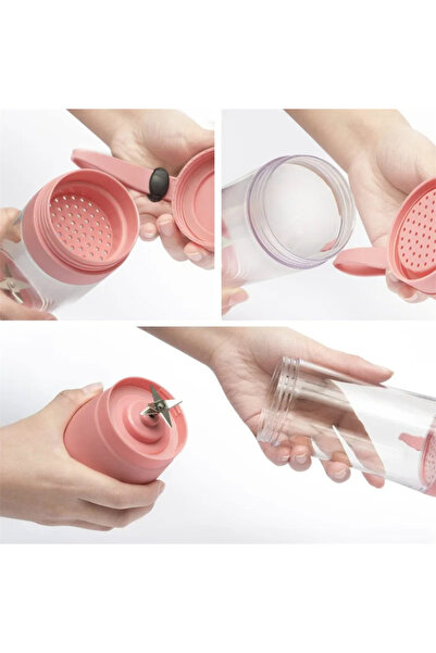 pazariz Taşınabilir El Blenderi Smoothie Milkshake İçecek Şarjlı Margarita Mama Karıştırıcı 380 ml