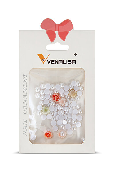 Venalisa Nail Art Tırnak Süsleme İnci Taş - Akrilik Çiçek KG-5