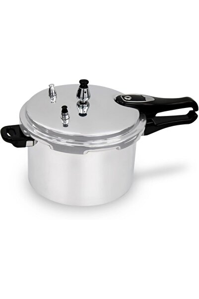 Generic Shopi Premium Pressure Cooker, Dual Handle Aluminium + Stainless Steel Cooker for Fast Cooking