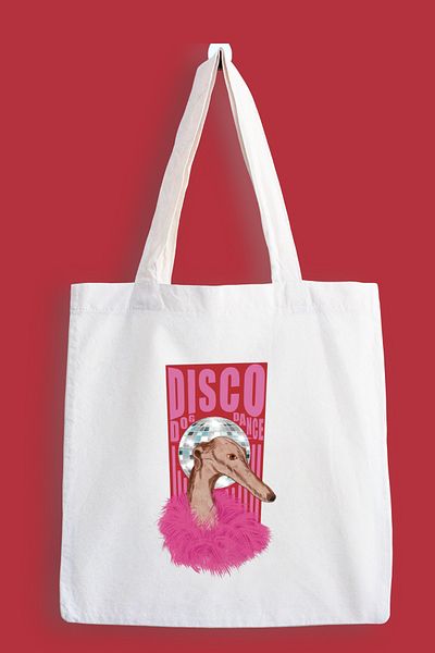 designedfy Disco Dog Printed Cloth Bag, Tote Bag
