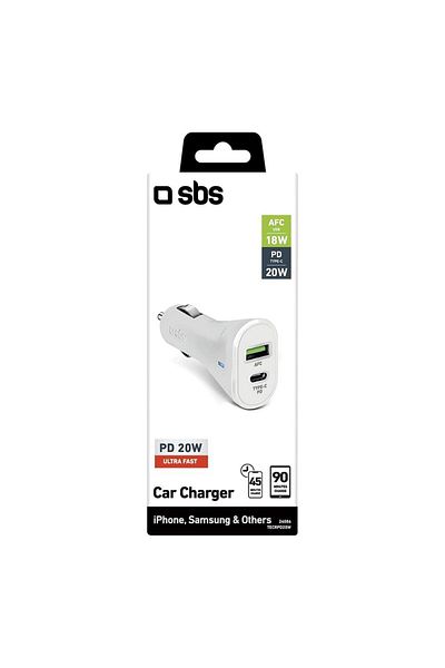SBS Fast Charging Car Charger, 20W, Dual Device Support, Convenient Portable Charging
