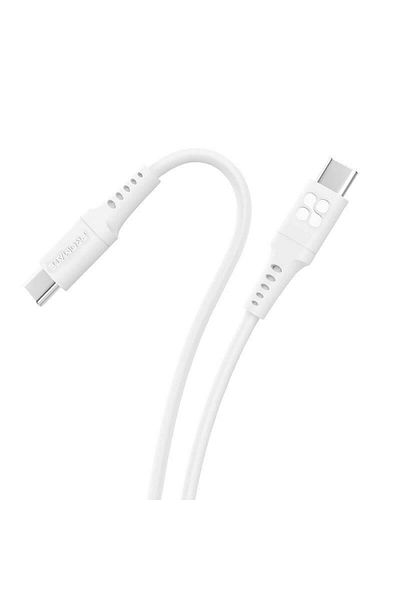 Promate USB-C Cable, Fast-Charging USB-C to Type-C Cable with 60W Power Delivery White