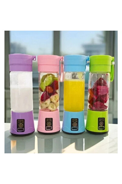 pazariz Taşınabilir El Blenderi Smoothie Milkshake İçecek Şarjlı Margarita Mama Karıştırıcı 380 ml