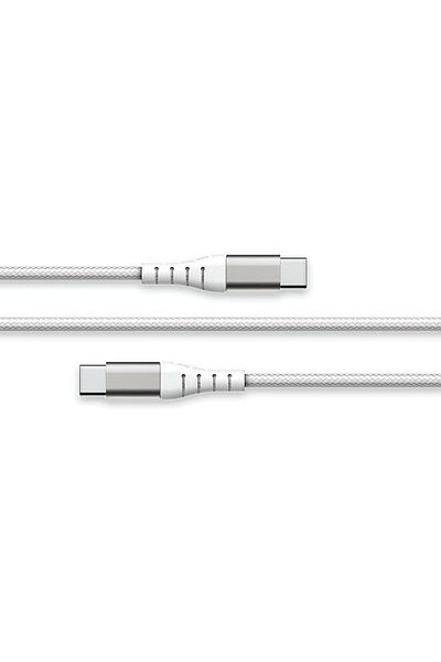Force كابل Power Lite USB C إلى USB C معزز بطول 2 متر باللون الأبيض