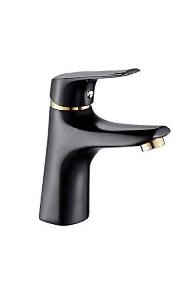 Adsinio Bathroom faucet, Adsinio, Raw Copper Body, Anti-corrosive, Ceramic cartridge,Single lever,Black-Gold