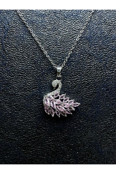Mutenaura Stainless Steel Swan Necklace Swrski Model
