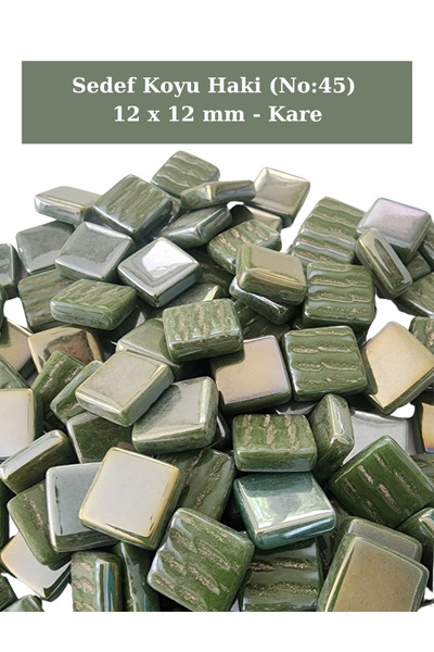 Zen Mozaik Sanatsal Mozaik Çalışmalarınız için 12x 12 mm Kare - Sedefli Cam M...