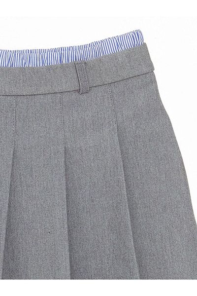 LC Waikiki Anthracite Elastic Waist Pleated Girl's Skirt