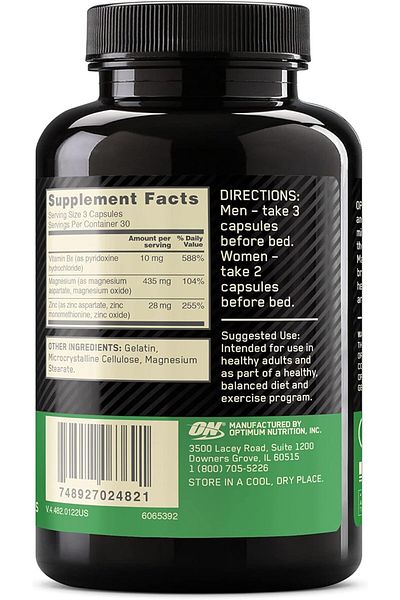 Optimum Nutrition , Zinc Magnesium Aspartate, 90 Capsules