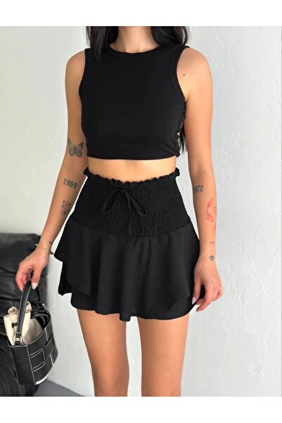 etol textile Φούστα Ayrobin με Σορτς - Μαύρο