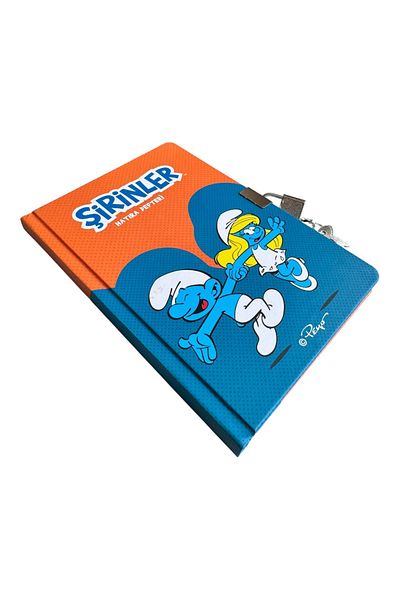 Polin The Smurfs Locked Memory Book, 14X20 Cm, 96 Sheets, Color Cover