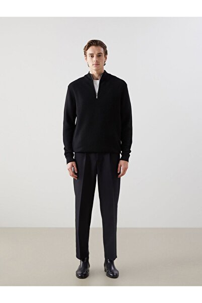 LC Waikiki Tricotaj pentru bărbați cu mânecă lungă guler ridicat negru