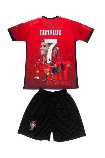 TETYS World Cup Champion Portugal Legend C.R.R.O.N.A.L.D.O Illustrated Number 7 Football Kids Jersey Set